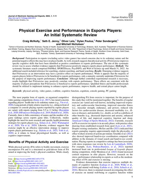 clearing for esports 2019|Physical Exercise and Performance in Esports Players: An Initial .